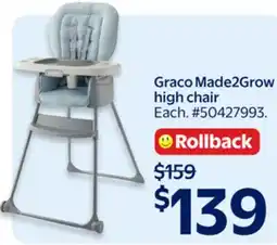 Walmart Graco Made2Grow high chair offer
