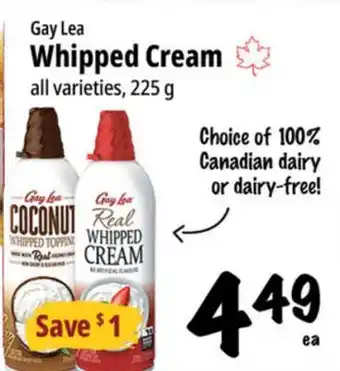 Farm Boy Gay Lea Whipped Cream offer