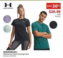 Sports Experts UNDER ARMOUR TECH PIXELATE Women's or men's training t-shirt offer