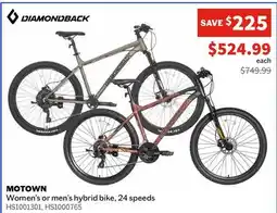 Sports Experts DIAMONDBACK MOTOWN Women's or men's hybrid bike, 24 speeds offer