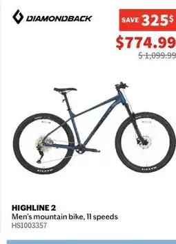 Sports Experts DIAMONDBACK HIGHLINE 2 Men's mountain bike, 11 speeds offer