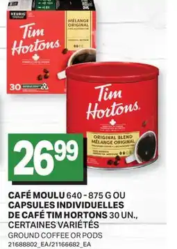 L'Intermarché CAFÉ MOULU, 640 - 875 G OU CAPSULES INDIVIDUELLES DE CAFÉ, 30 UN | GROUND COFFEE OR PODS offer