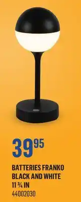Canac Batteries Table Lamp Franko Black and White offer
