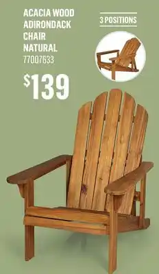Canac Acacia wood Adirondack Chair offer