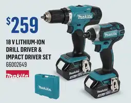 Canac Makita 18 V Lithium-Ion Drill Driver & Impact Driver Set offer