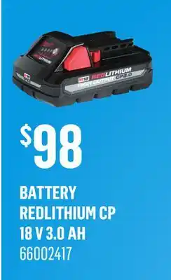 Canac BATTERY REDLITHIUM CP 18 V 3.0 AH offer
