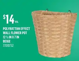 Canac Polyrattan Effect Wall Flower Pot 12 1/2 in x 7 in offer