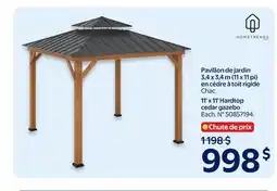 Walmart HOME TRENDS 11' x 11' Hardtop cedar gazebo offer