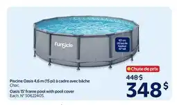 Walmart Oasis 15' frame pool with pool cover offer