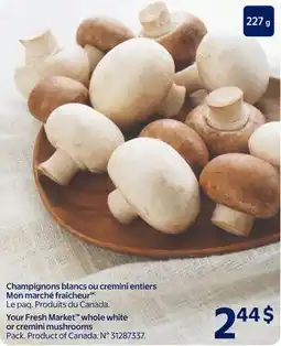 Walmart Your Fresh Market cremini mushrooms offer