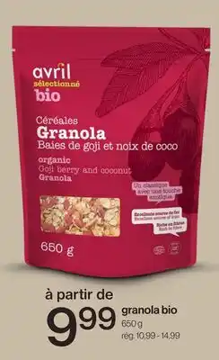 Avril Granola bio offer