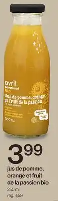 Avril jus de pomme, orange et fruit de la passion bio offer