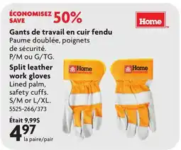 Home Hardware Split leather work gloves offer