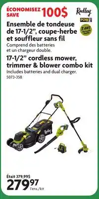 Home Hardware 17-1/2 cordless mower, trimmer & blower combo kit offer