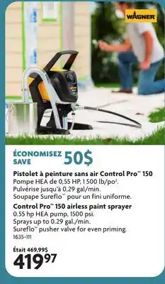 Home Hardware Control Pro 150 airless paint sprayer offer