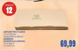 Wholesale Club SERVIETTES PLIÉES, 12 X 500 UN offer