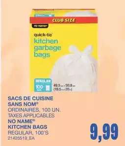 Wholesale Club SACS DE CUISINE, 100 UN offer