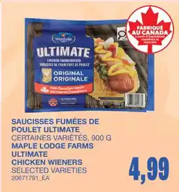 Wholesale Club SAUCISSES FUMÉES DE POULET ULTIMATE, 900G offer