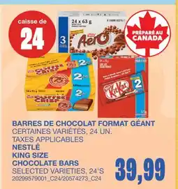Wholesale Club BARRES DE CHOCOLAT FORMAT GÉANT, 24 UN offer
