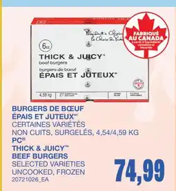 Wholesale Club BURGERS DE BŒUF ÉPAIS ET JUTEUX offer