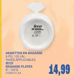 Wholesale Club ASSIETTES EN BAGASSE, 9 PO, 125 UN offer