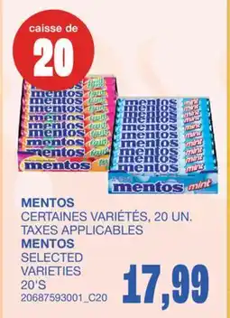 Wholesale Club MENTOS, 20 UN offer