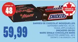 Wholesale Club BARRES DE CHOCOLAT INDIVIDUELLES, 48 UN offer