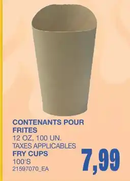 Wholesale Club CONTENANTS POUR FRITES, 12 OZ, 100 UN offer