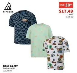 Sports Experts RIPZONE RILEY 2.0 AOP Junior t-shirt offer