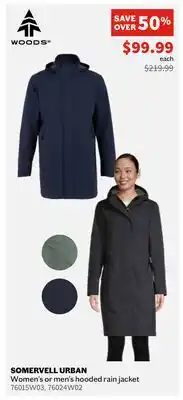 Sports Experts WOODS SOMERVELL URBAN Women's or men's hooded rain jacket offer