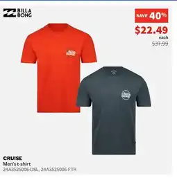 Sports Experts BILLA BONG CRUISE Men's t-shirt offer