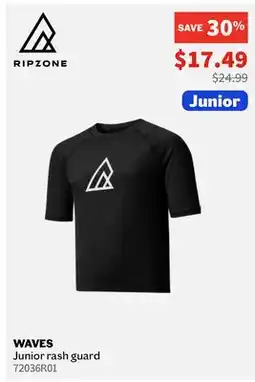 Sports Experts RIPZONE WAVES Junior rash guard offer