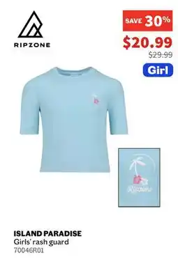 Sports Experts RIPZONE ISLAND PARADISE Girls' rash guard offer
