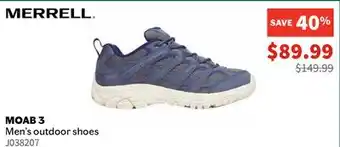 Sports Experts MERRELL MOAB 3 Men's outdoor shoes offer