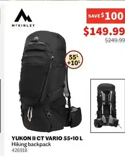 Sports Experts MCKINLEY YUKON II CT VARIO 55+10 L Hiking backpack offer