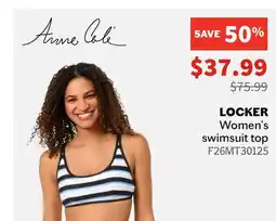 Sports Experts ANNE COLE LOCKER LOCKER Women's swimsuit top offer