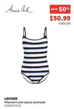 Sports Experts ANNE COLE LOCKER Women's one-piece swimsuit offer