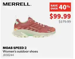 Sports Experts MERRELL MOAB SPEED 2 Women's outdoor shoes offer