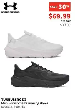 Sports Experts UNDER ARMOUR TURBULENCE 3 Men's or women's running shoes offer