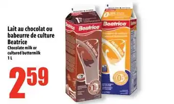 Bonanza Lait au chocolat ou babeurre de culture Beatrice offer
