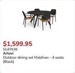Club Piscine Outdoor dining set Maldives - 4 seats (Black) offer