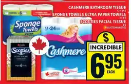 Super C Cashmere Bathroom Tissue, Sponge Towels Ultra Paper Towels, Scotties Facial Tissue offer