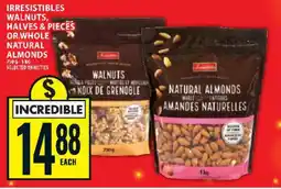 Super C Irresistibles Walnuts, Halves & Pieces or Whole Natural Almonds offer