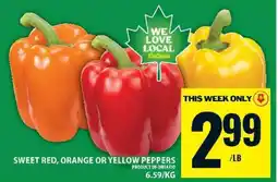 Super C Sweet Red, Orange or Yellow Peppers offer