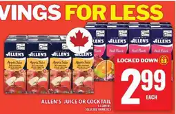 Super C ALLEN’S JUICE OR COCKTAIL offer