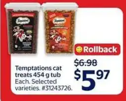 Walmart Temptations cat treats 454 g tub offer