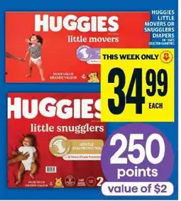 Super C Huggies Little Movers or Snugglers Diapers offer