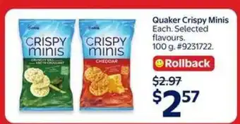 Walmart Quaker Crispy Minis offer