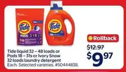 Walmart Tide Liquid or Pods offer