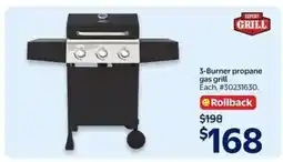 Walmart 3-Burner Propane Gas Grill offer